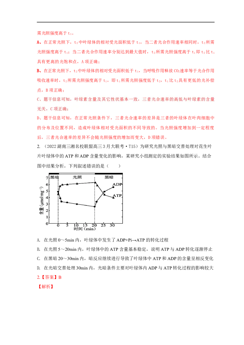 易错点08关于光合作用和呼吸作用图像分析-备战2023年高考生物考试易错题（全国通用）（解析版）_通用版（老高考）复习资料_2023年复习资料_专项复习
