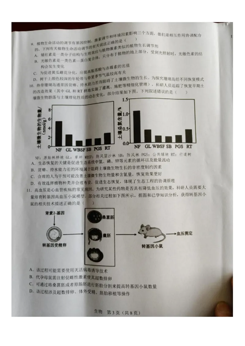 江西省宜春市2026届高三模拟考试生物试卷（图片版，含解析）_2024-2026高三（6-6月题库）_2026年04月高三试卷_260414江西省宜春市2026届高三二模考试