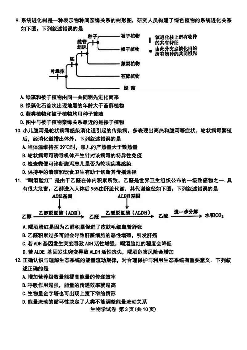 包头市2026届高三下学期二模考试生物_2024-2026高三（6-6月题库）_2026年04月高三试卷_260420内蒙古包头市2026届高三下学期二模考试（包头二模）（全科）