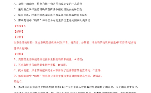 易错点15种群和群落&mdash;2021年高考生物一轮复习易错题（教师版含解析）_新高考复习资料_2023年新高考复习资料_一轮复习_2023年新高考大一轮复习讲义_赠2021年高考生物一轮复习易错题