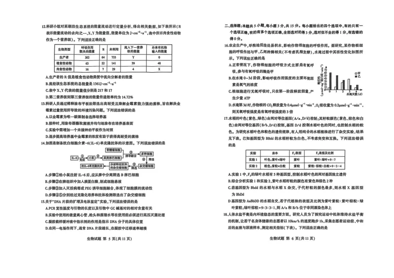 26临沂一模-生物试题_2024-2026高三（6-6月题库）_2026年03月高三试卷_260312山东省临沂市2026年3月高三模拟考试（临沂一模）（全科）