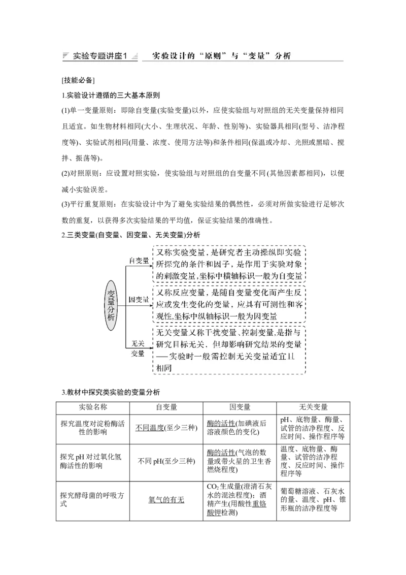 实验专题讲座1_新高考复习资料_2023年新高考复习资料_一轮复习_2023年新高考大一轮复习讲义_2023年高考生物一轮复习讲义（新人教新高考）_赠补充习题_Word版题库第二~六单元