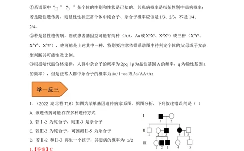 易错点14关于遗传系谱图分析的遗传题-备战2023年高考生物考试易错题（全国通用）（解析版）_通用版（老高考）复习资料_2023年复习资料_专项复习