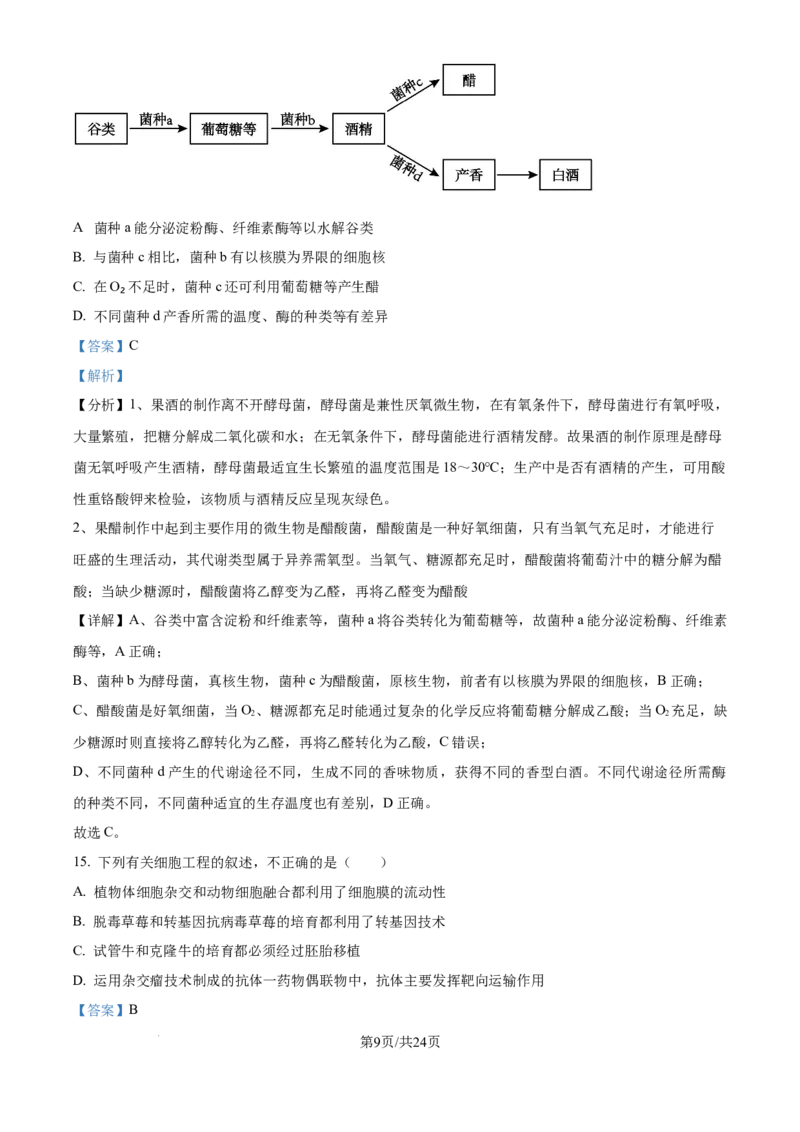 精品解析：2026届江苏省南京市六合区名校联盟高三一模生物试题（解析版）_2024-2026高三（6-6月题库）_2026年03月高三试卷_2603042026届江苏南京市六合区名校联盟高三下学期一模试题
