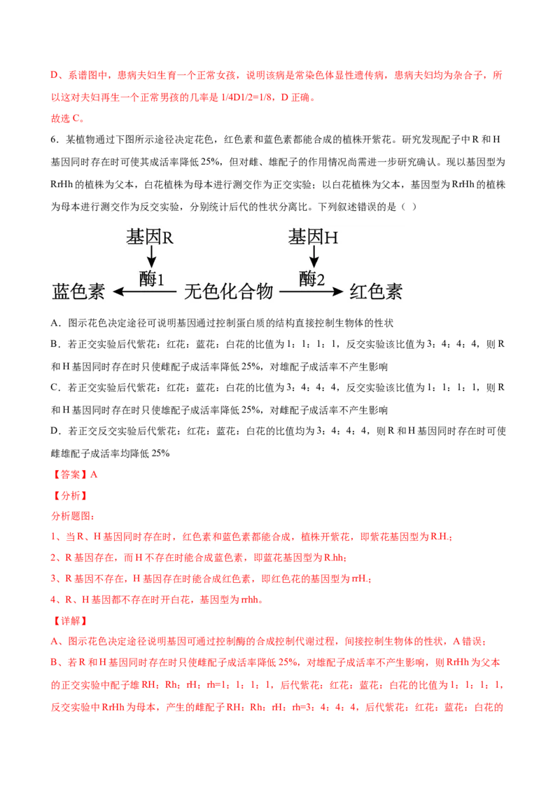 押新课标全国卷第6题-备战2021年高考生物临考题号押题（新课标卷）（解析版）_新高考复习资料_2021年新高考资料_备战2021年高考生物临考题号押题（新课标卷）