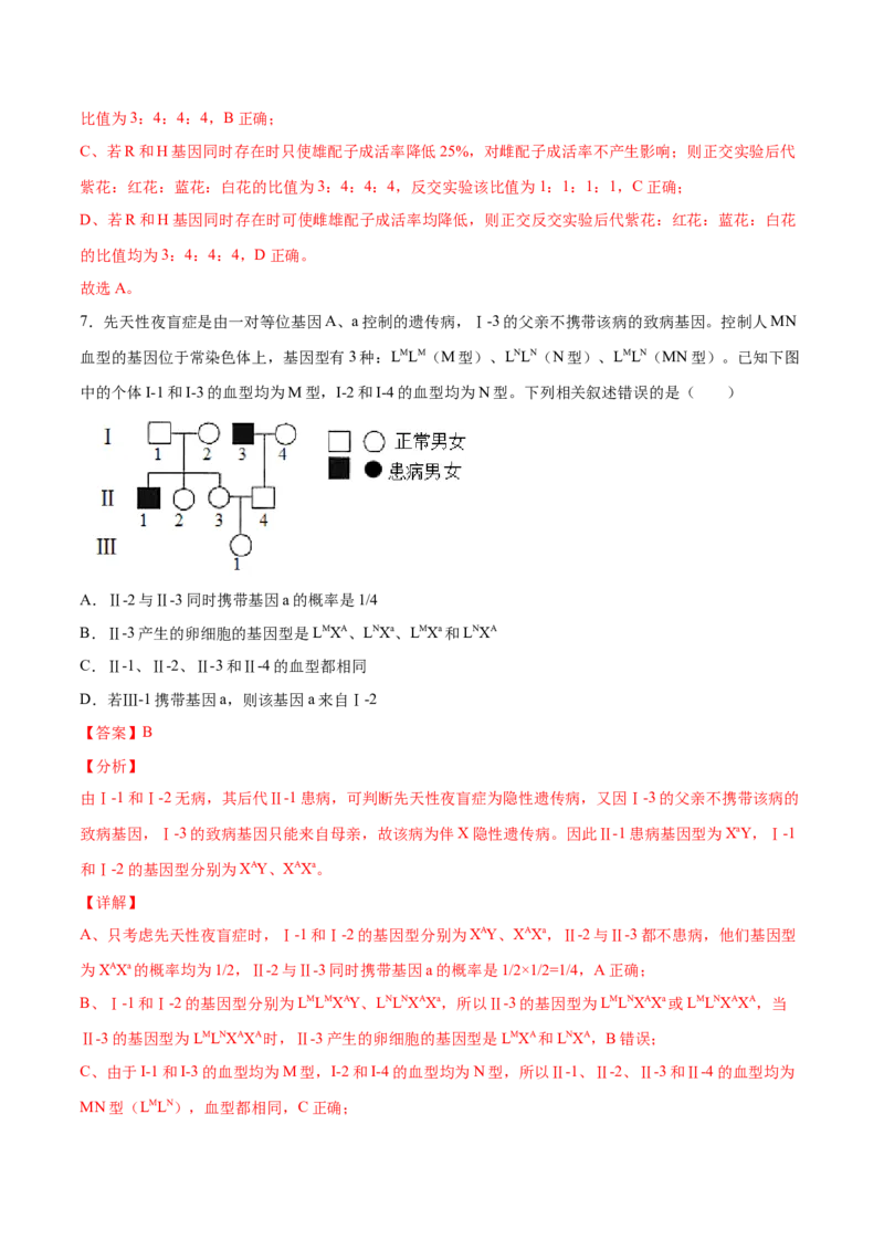 押新课标全国卷第6题-备战2021年高考生物临考题号押题（新课标卷）（解析版）_新高考复习资料_2021年新高考资料_备战2021年高考生物临考题号押题（新课标卷）