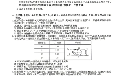 九师联盟2025-2026学年高三下学期4月27生物_2024-2026高三（6-6月题库）_2026年04月高三试卷_260429九师联盟2025-2026学年高三下学期4月27-28联考（全科）
