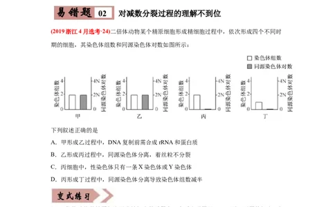 易错点05遗传的细胞基础-2021年高考生物一轮复习易错题（学生版）_新高考复习资料_2023年新高考复习资料_一轮复习_2023年新高考大一轮复习讲义_赠2021年高考生物一轮复习易错题