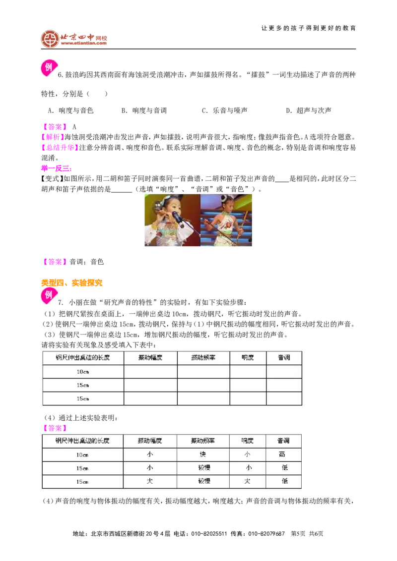 《声现象》全章复习与巩固（基础）知识讲解_初物_1初中物理_4初二物理人教版知识导学