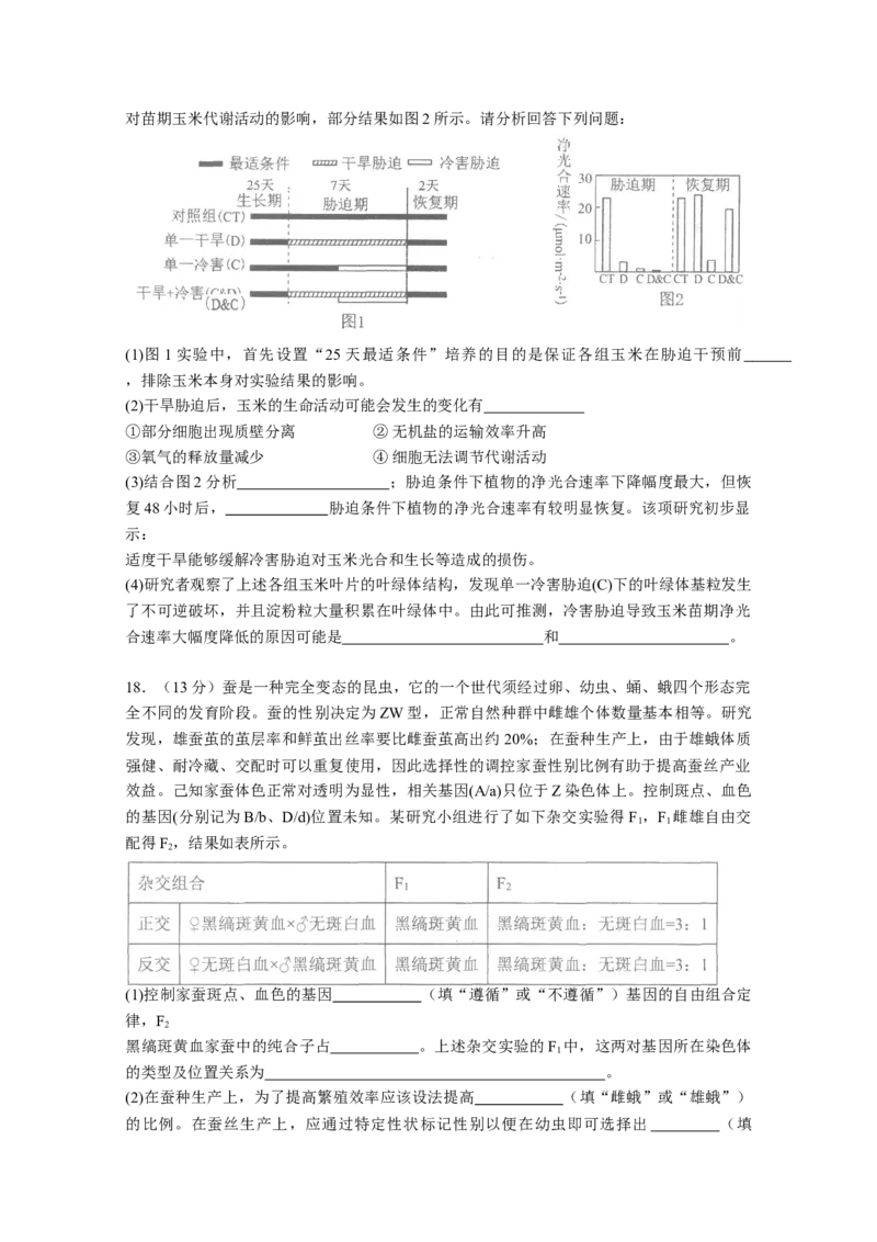 广东省汕头市金山中学2022&mdash;&mdash;2023学年高三上学期第二次月考生物试题_生物高考模拟题_新高考_2023年