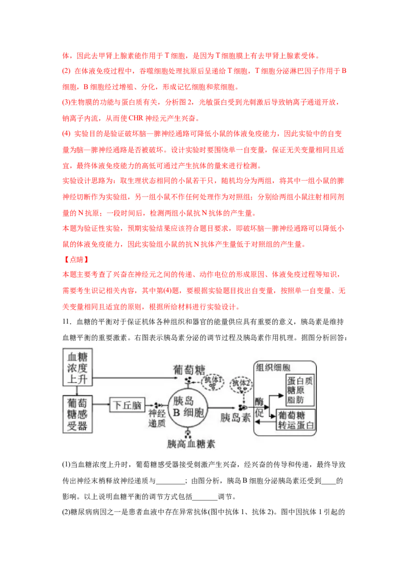 易错点13免疫调节-2021年高考生物一轮复习易错题（教师版含解析）_新高考复习资料_2023年新高考复习资料_一轮复习_2023年新高考大一轮复习讲义_赠2021年高考生物一轮复习易错题