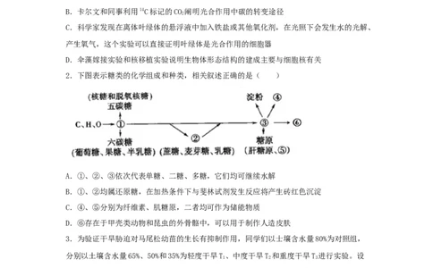 山东省泰安一中老校区（新泰中学）2022-2023学年高三上学期第一次月考生物试题_生物高考模拟题_新高考_2023年