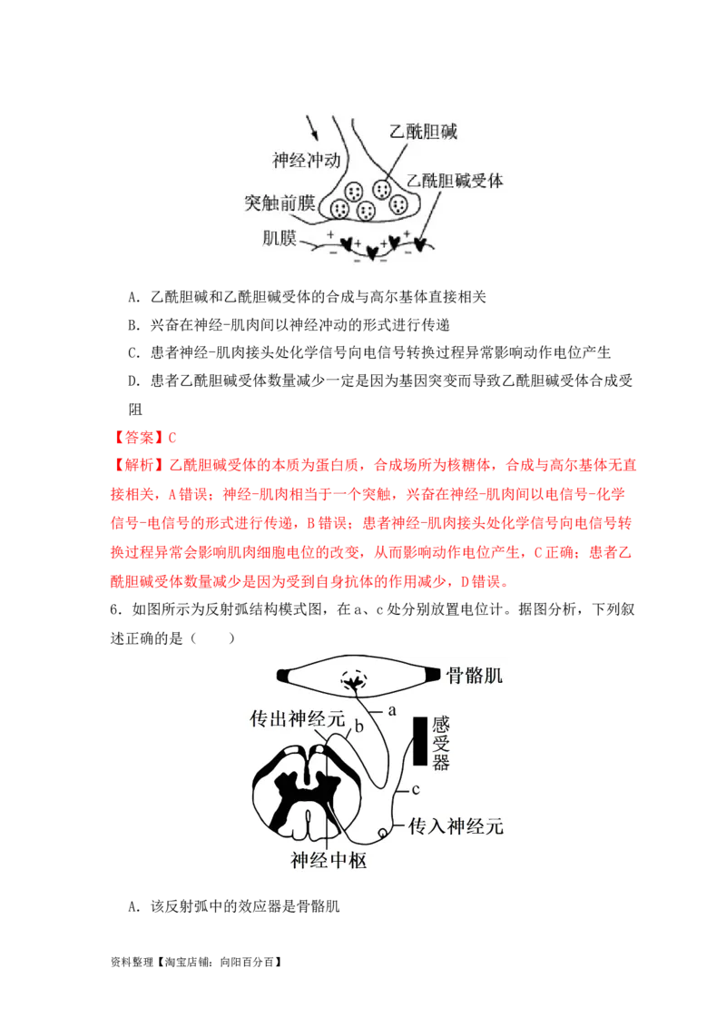 易错点11神经调节的&ldquo;四个&rdquo;注意（解析版）_新高考复习资料_2024年新高考复习资料_❤专项复习资料_完备战2024年高考生物考试易错题（新高考专用）_教师版（含答案解析）
