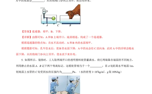 9.2液体的压强（第2课时）（分层作业）-八年级物理下册同步备课系列（人教版）解析版_初物_2024人教版初中物理八九年级上下册课件教案PPT试题电子版资料_八年级下册试卷_专项练习