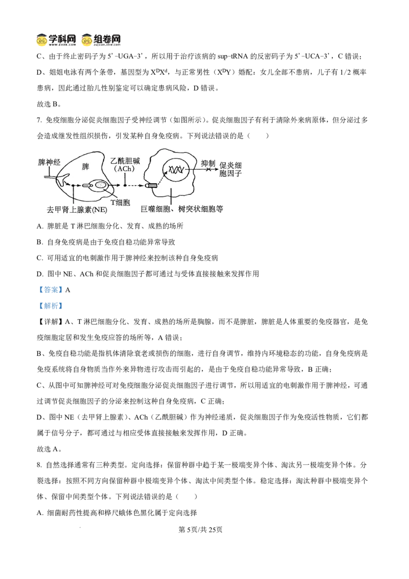 山东省东营市2026届高三年级第一次诊断性测试生物答案_2024-2026高三（6-6月题库）_2026年03月高三试卷_260310山东省东营市2026届高三年级第一次诊断性测试（东营一模）（全科）