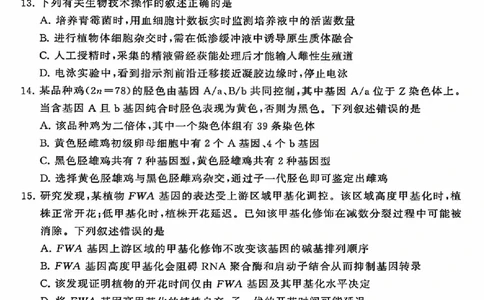 八省T8联考2026届高三年级四月阶段练习生物_2024-2026高三（6-6月题库）_2026年04月高三试卷_2604112026届八省八校T8联考高三下学期4月联合测评（全科）