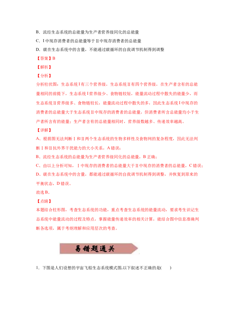 易错点16生态系统的结构和功能-2021年高考生物一轮复习易错题（教师版含解析）_新高考复习资料_2023年新高考复习资料_一轮复习_2023年新高考大一轮复习讲义