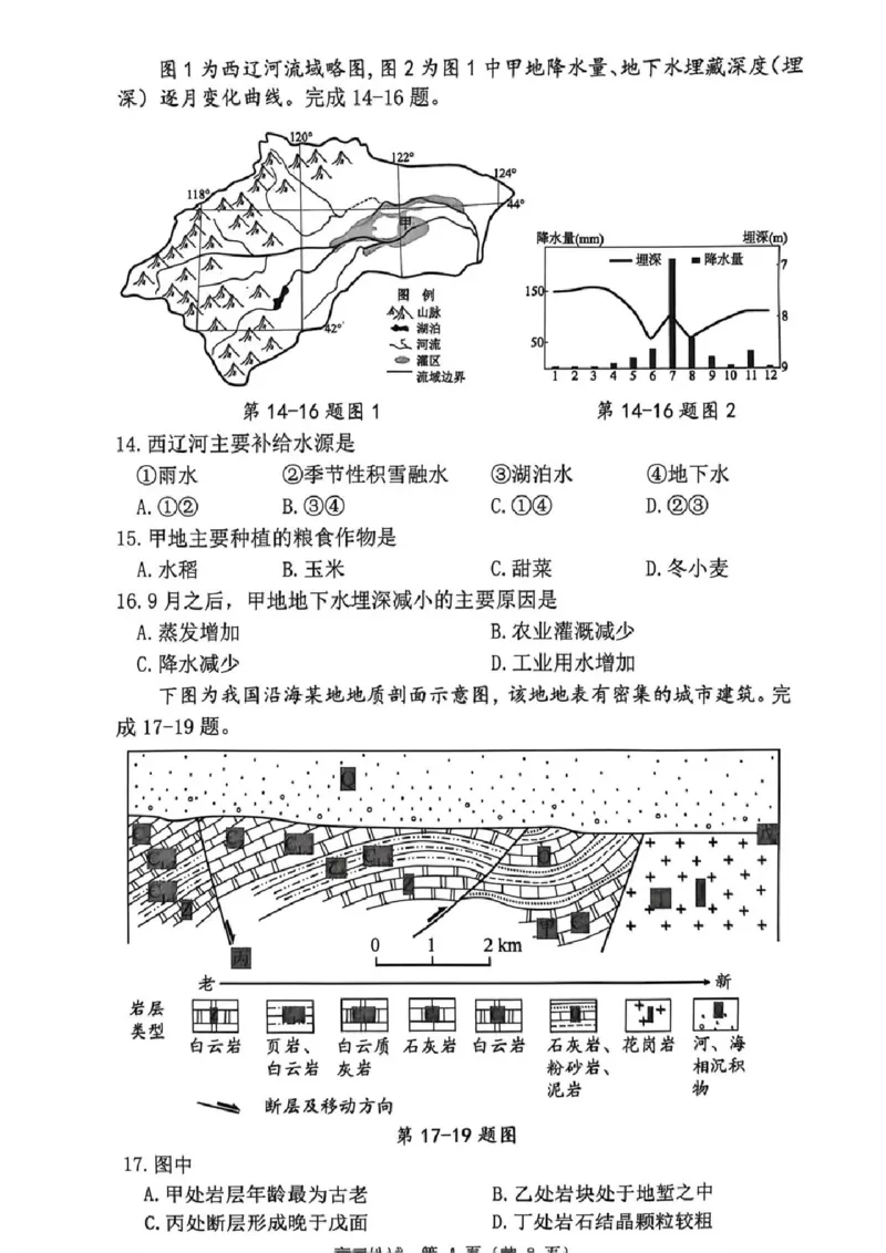 地理试题_2024-2026高三（6-6月题库）_2026年04月高三试卷_260409浙江省杭州市2026届高三第二次教学质量检测（杭州二模）（全科）