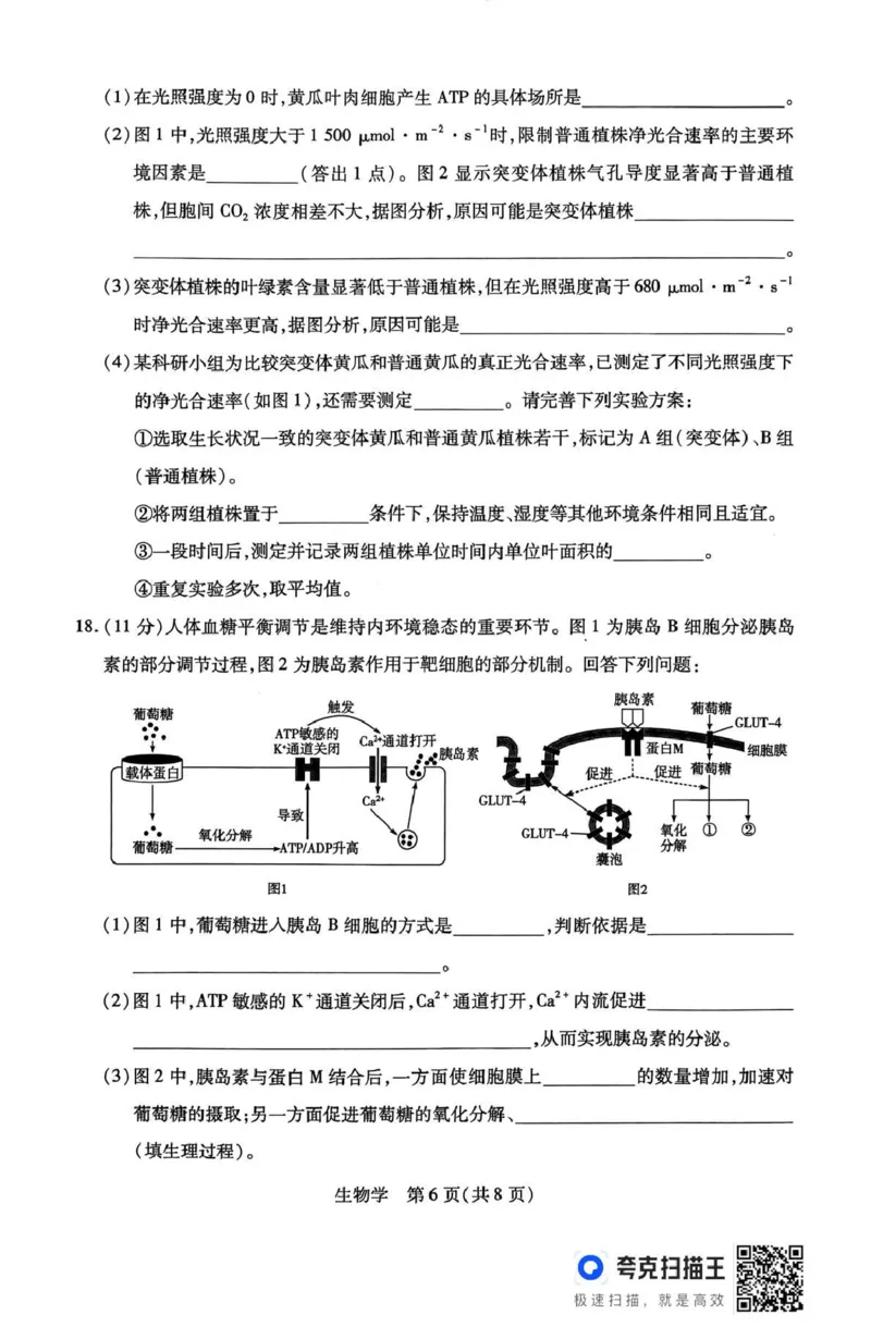 山西省、陕西省多校2026届高三下学期3月联考生物_2024-2026高三（6-6月题库）_2026年03月高三试卷_260327山西省、陕西省天一大联考2026届高三下学期3月联考（全科）