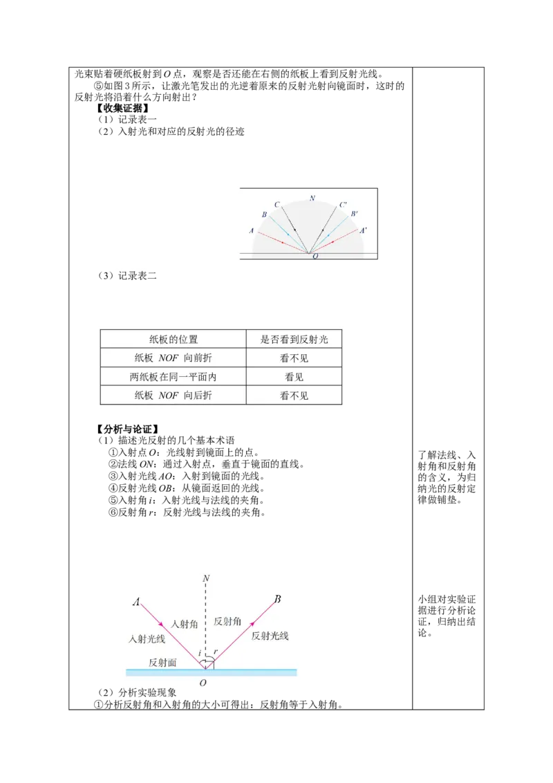 4.2光的反射（教学设计）-（人教版）_初物_八年级上下册+九年级全一册物理_八年级物理上册_老课标资料_教学设计