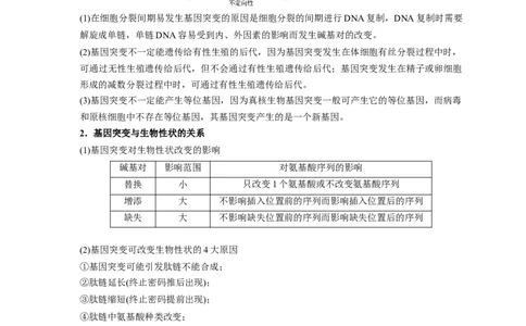 易错点17基因突变和基因重组-备战2023年高考生物考试易错题（新教材新高考）（原卷版）_新高考复习资料_2023年新高考复习资料_专项复习