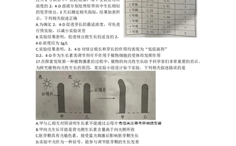 安徽省&ldquo;皖东县中联盟&rdquo;2022～2023学年第一学期高三联考生物试题及其答案_生物高考模拟题_新高考_2023年