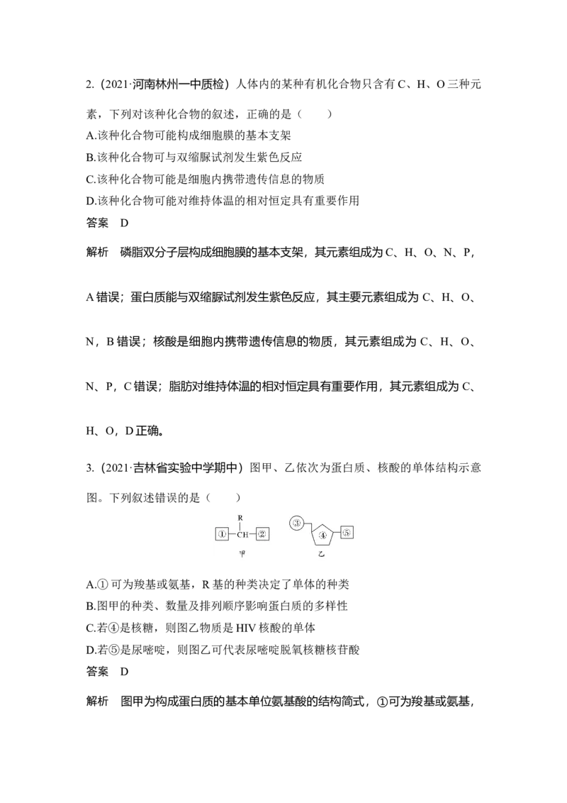 微专题1细胞中有机物的推断_通用版（老高考）复习资料_2023年复习资料_一轮复习_2023年高考生物一轮复习讲义+课件（全国版）_2023年高考生物一轮复习讲义（全国版）_赠补充习题