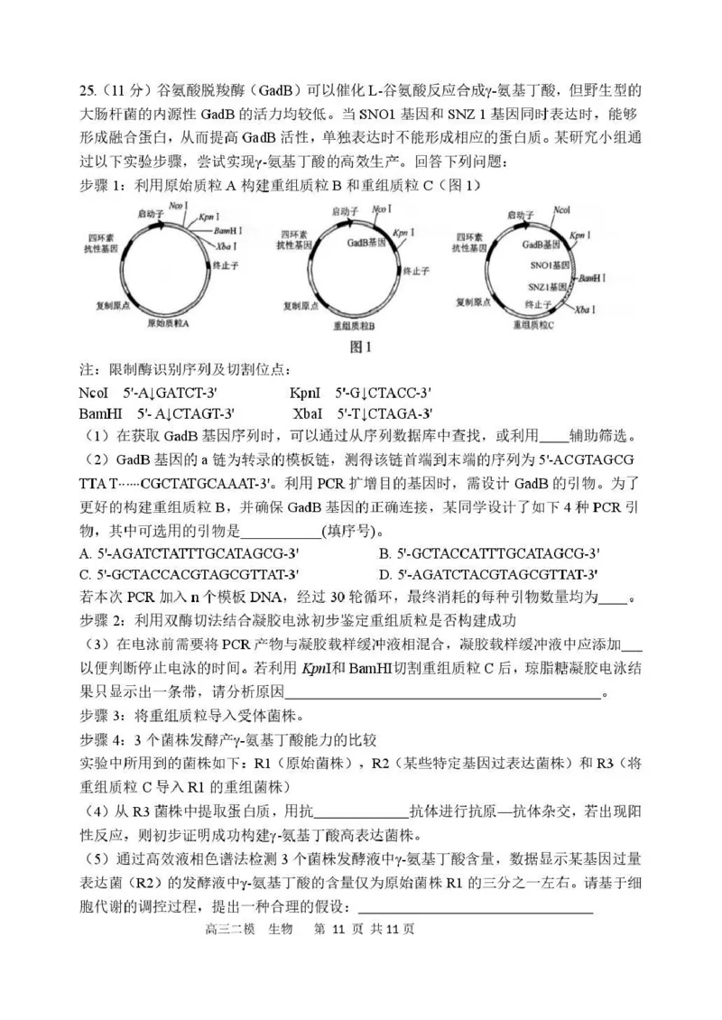 哈三中2026年高三学年第二次模拟考试生物_2024-2026高三（6-6月题库）_2026年04月高三试卷_260402哈尔滨市第三中学2026年高三学年第二次模拟考试（全科）