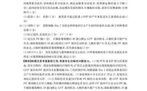 河南省2026届高三下学期3月开学联考生物答案_2024-2026高三（6-6月题库）_2026年03月高三试卷_260311金太阳&middot;河南省2026届高三下学期3月开学联考（全科）