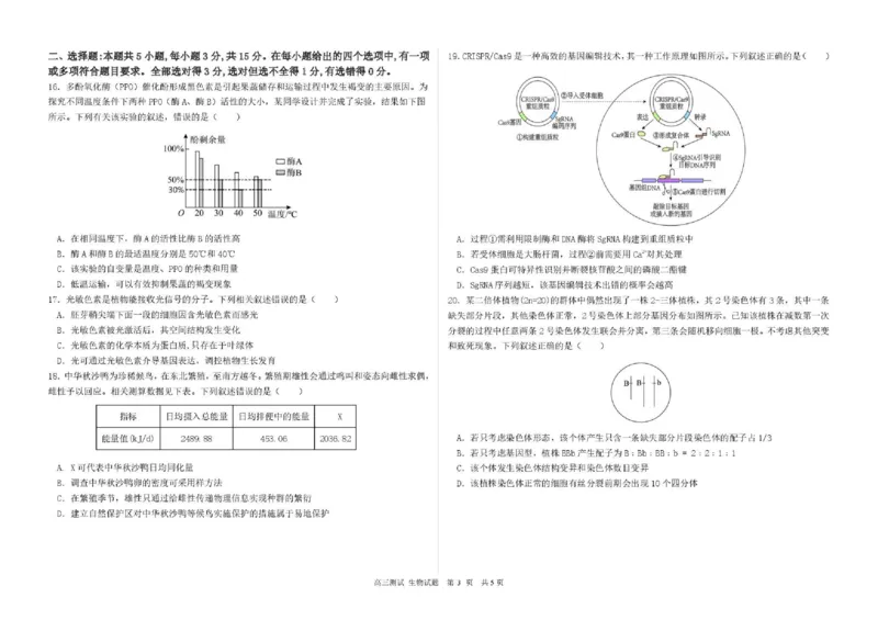 哈尔滨市第一中学、第六中学2026年2月高三零模模拟考试生物_2024-2026高三（6-6月题库）_2026年03月高三试卷
