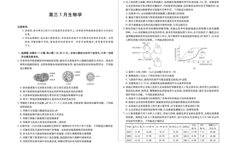 安徽省部分学校2026届高三3月联考生物_2024-2026高三（6-6月题库）_2026年03月高三试卷_2603162026届安徽合肥市第八中学高三下学期3月模拟预测（全科）