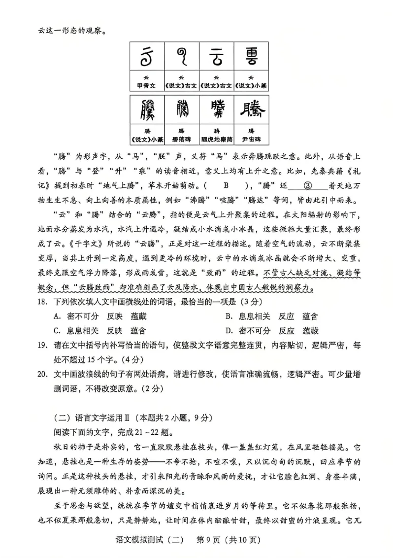 语文试卷_2024-2026高三（6-6月题库）_2026年04月高三试卷_260424广东2026年普通高等学校招生全国统一考试模拟测试（二）（全科）广东二模
