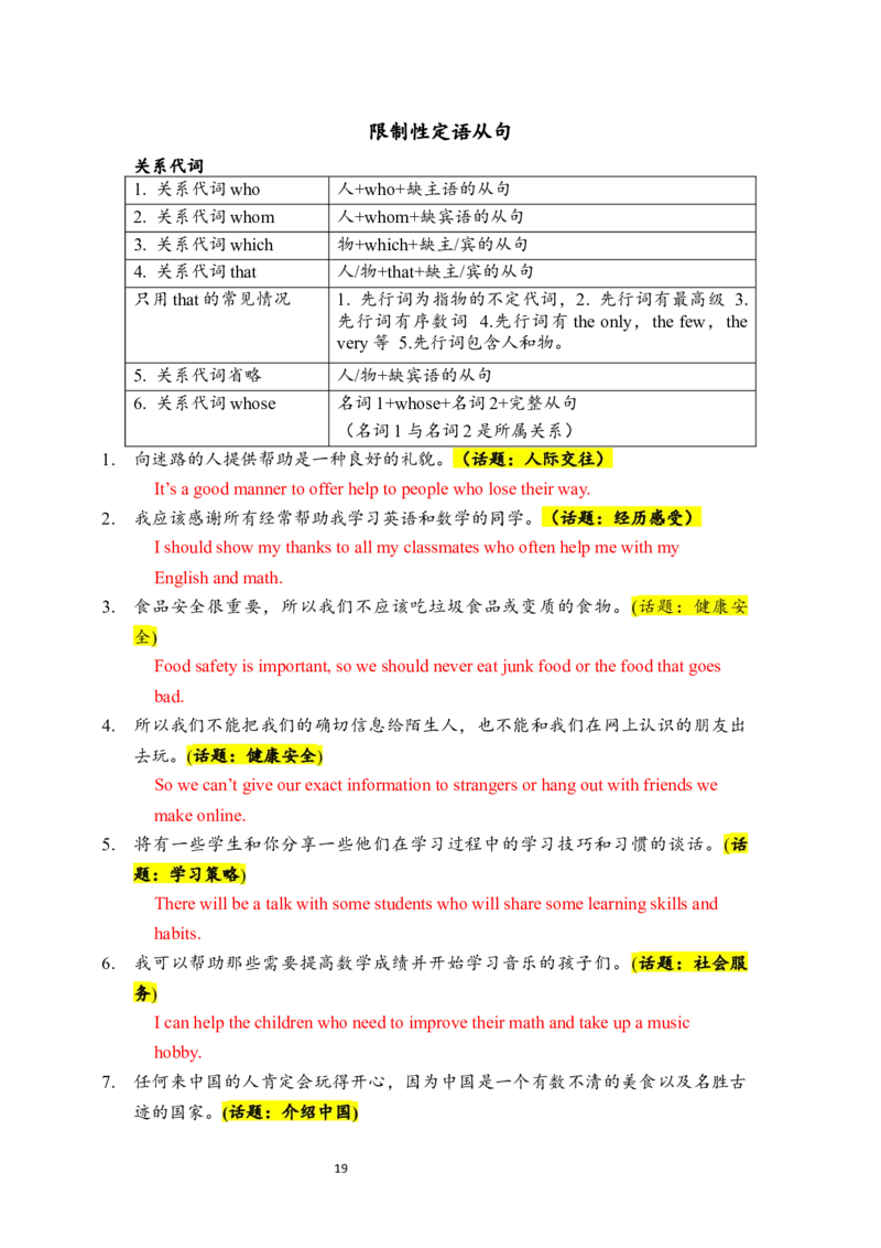中考英语作文句式训练-教师版_中考知识库