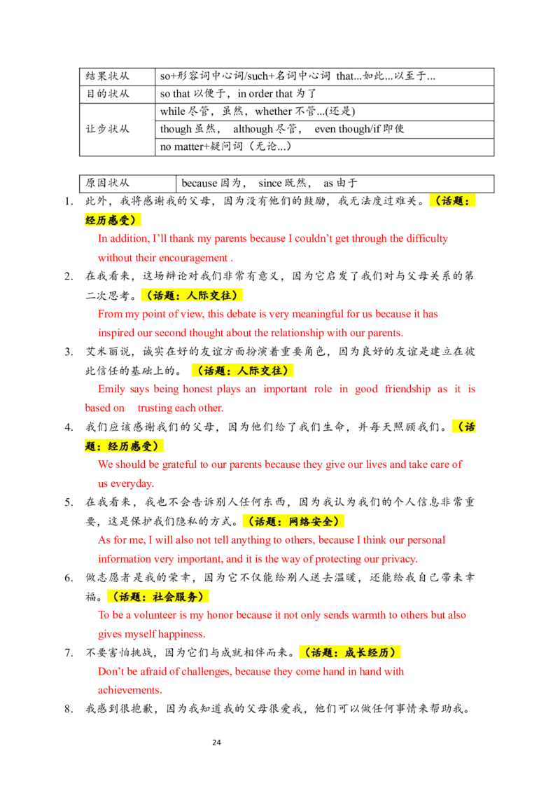 中考英语作文句式训练-教师版_中考知识库