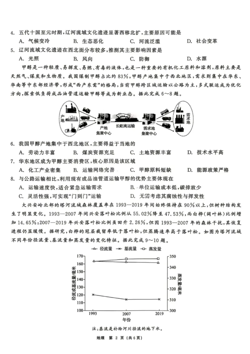 地理试题卷_2024-2026高三（6-6月题库）_2026年04月高三试卷_260427黑龙江省齐齐哈尔市2026届高三年级第二次联考（全科）