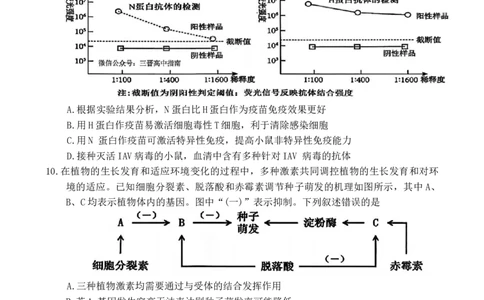山西省大同市2026届高三年级第一次模拟考试质量监测生物学试卷（含答案）_2024-2026高三（6-6月题库）_2026年03月高三试卷_250309山西大同2026届高三第一次模拟考试质量监测（全科）