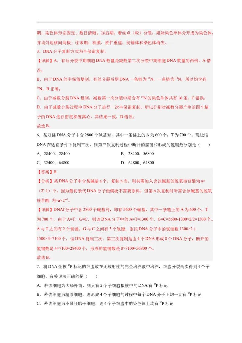 易错点13DNA的结构及复制-备战2023年高考生物考试易错题（新教材新高考）（解析版）_新高考复习资料_2023年新高考复习资料_专项复习_备战2023年高考生物考试易错题（新教材新高考）