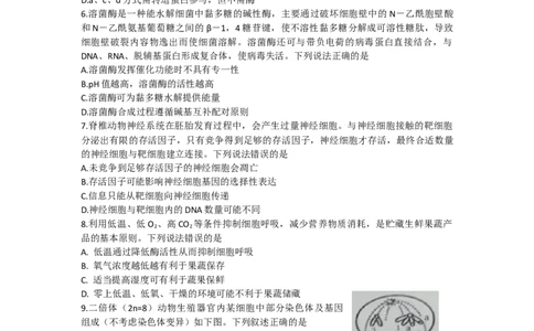 山东省潍坊高密、诸城、安丘2022-2023学年高三上学期10月联考生物试题_生物高考模拟题_新高考_2023年