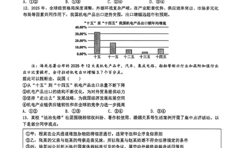 山大附中高三政治试题(1)_2024-2026高三（6-6月题库）_2026年04月高三试卷_260415山西大学附属中学校2025-2026学年高三下学期4月阶段检测（全科）