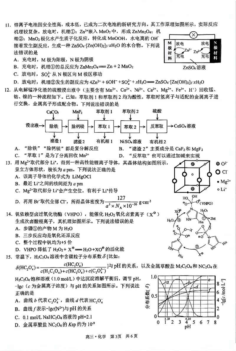 泸州市高2023级高三质量监测试题化学_2024-2026高三（6-6月题库）_2026年04月高三试卷_260427四川省泸州市高2023级高三质量监测试题（泸州三诊）（全科）