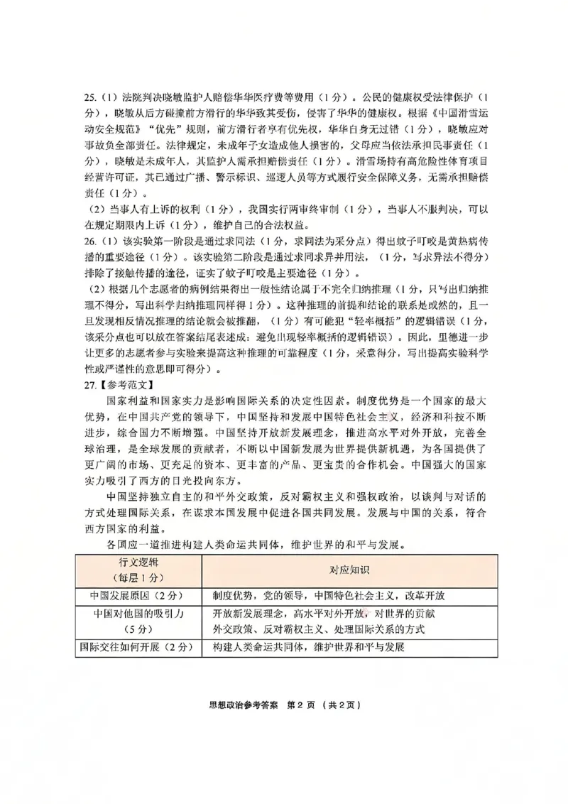 政治官方答案-浙江省金丽衢十二校2025学年高三第二次联考_2024-2026高三（6-6月题库）_2026年03月高三试卷_260322浙江省金丽衢十二校2025学年高三第二次联考（全科）