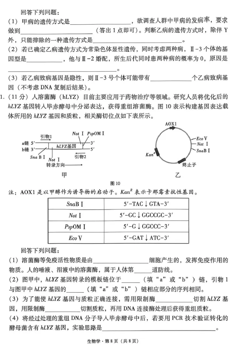 西南名校联盟2026届&ldquo;3+3+3&rdquo;高考备考诊断性联考（三）生物_2024-2026高三（6-6月题库）_2026年04月高三试卷_260419西南名校联盟2026届3+3+3高三4月联考（全科）