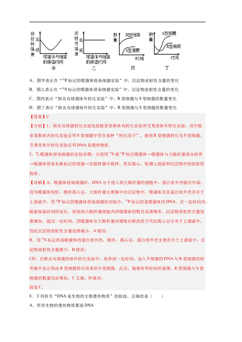 易错点12遗传物质的发现实验-备战2023年高考生物考试易错题（新教材新高考）（解析版）_新高考复习资料_2023年新高考复习资料_专项复习_备战2023年高考生物考试易错题（新教材新高考）