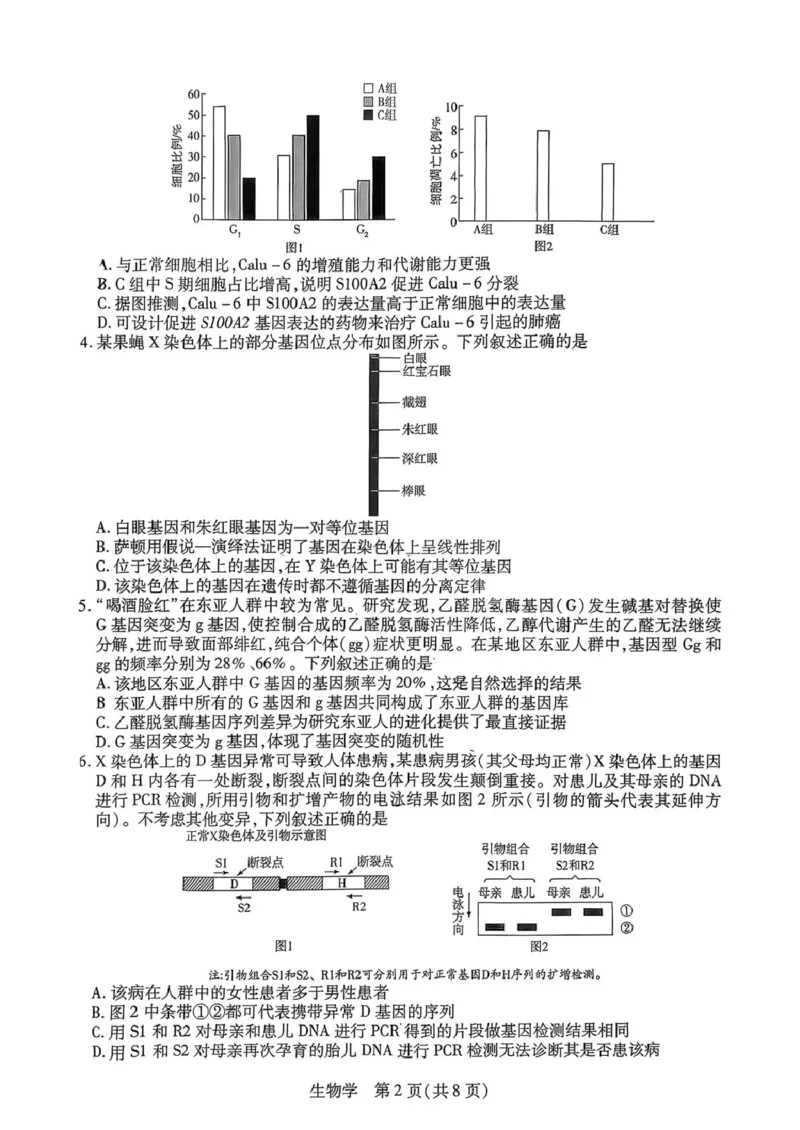 生物试题_2024-2026高三（6-6月题库）_2026年03月高三试卷_2603222026届湖南省天一湖南湘一名校联盟高三下学期二模（全科）_2026届湖南省湖南湘一名校联盟高三下学期二模生物