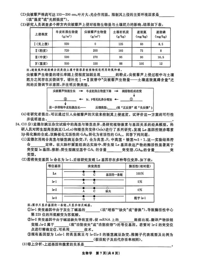 辽宁名校联盟2026届高三下学期4月第二次模拟考试生物试题生物试题_2024-2026高三（6-6月题库）_2026年04月高三试卷_260410辽宁名校联盟2025-2026学年高三下学期4月模拟