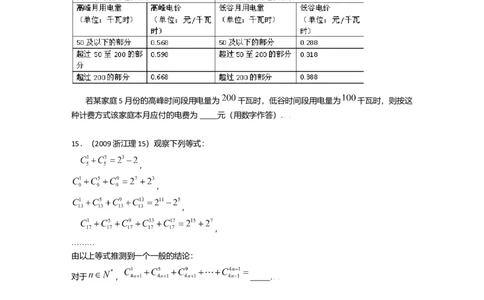 2009年浙江高考数学理（原卷版）_高考知识库_全国高考历年真题_❤️浙江省高考真题备考2026_2.浙江数学高考2008-2025.6