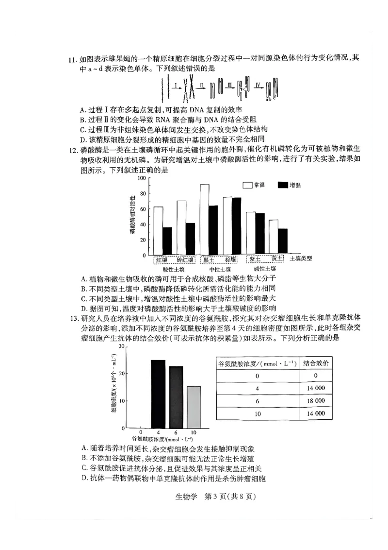 天一大联考河南高三开学素质评价生物试题_2024-2026高三（6-6月题库）_2026年03月高三试卷_260308天一大联考河南高三开学素质评价（全科）