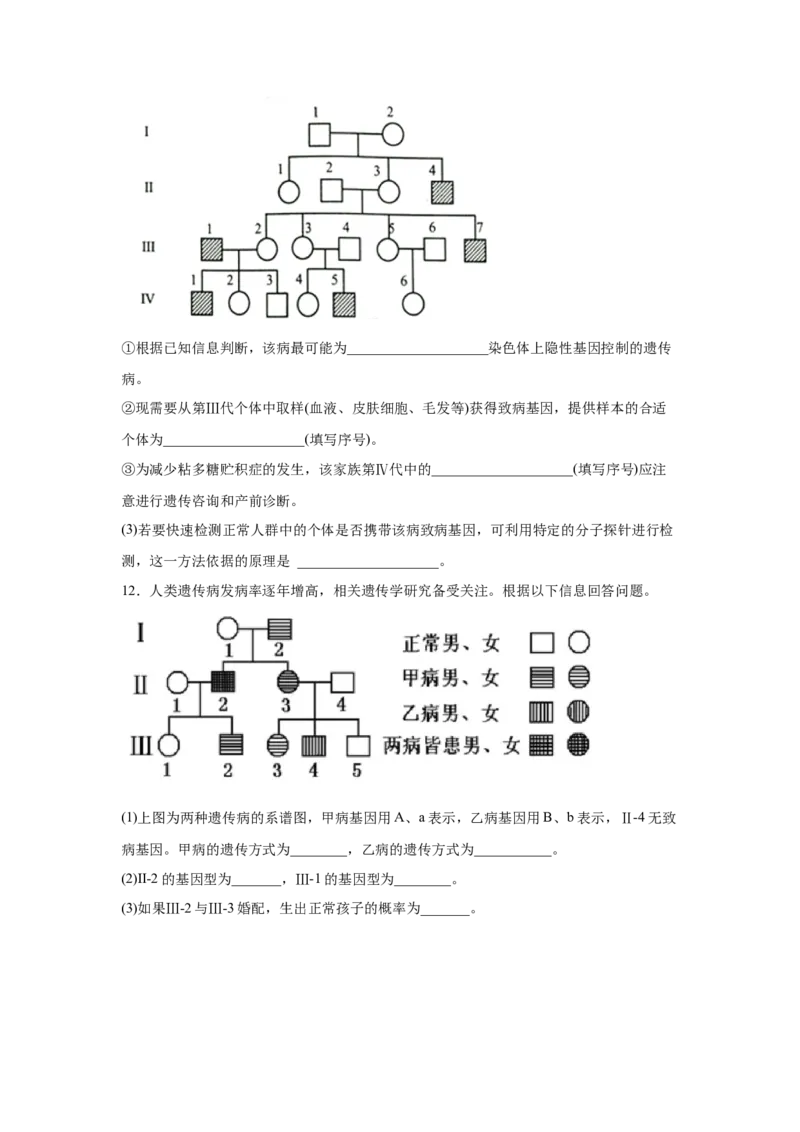 易错点09遗传与人类健康-2021年高考生物一轮复习易错题（学生版）_新高考复习资料_2023年新高考复习资料_一轮复习_2023年新高考大一轮复习讲义_赠2021年高考生物一轮复习易错题