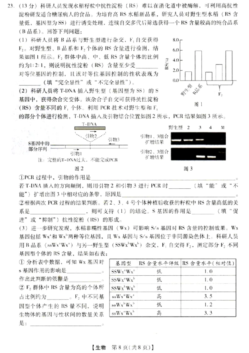 河北省琢名小渔名校联考2026届高三年级开学调研检测生物_2024-2026高三（6-6月题库）_2026年03月高三试卷_260310河北省琢名小渔名校联考2026届高三年级开学调研检测（全科）