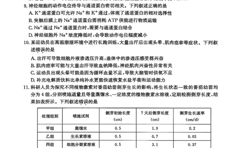 山西省卓越联盟2025～2026学年高三4月质量检测卷生物_2024-2026高三（6-6月题库）_2026年04月高三试卷_260412山西省卓越联盟2025～2026学年高三4月质量检测卷（全科）